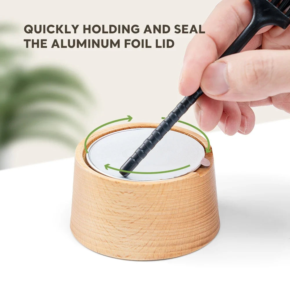 For Nespresso Vertuo Capsule  Aluminum Foil Sealing Cover Kit Coffee Accessories Wooden Reusable Capsule Filling Rack